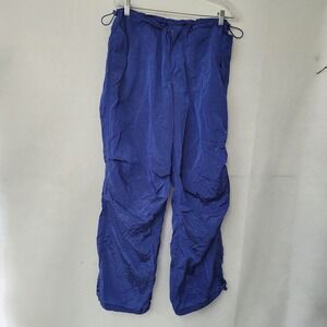 Iets Frans Pants Womens M Blue Nylon Drawstring‎ Baggy Y2K 90s Parachute Urban